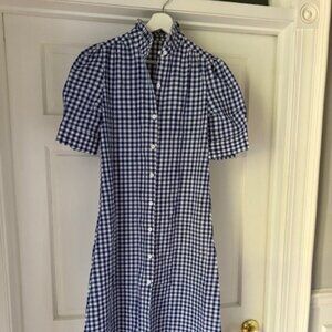 BLUE GINGHAM PICNIC DRESS